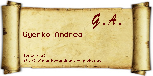 Gyerko Andrea névjegykártya